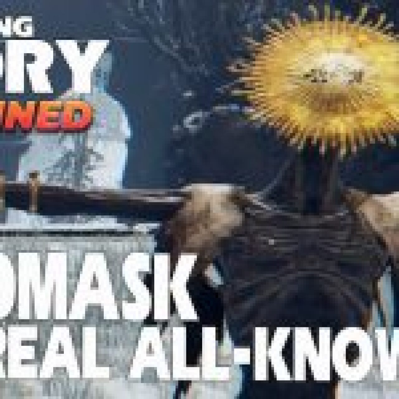 A character from the Elden Ring video game, known as Goldmask, stands with outstretched arms against a blurred background. The character has a radiant golden sun-shaped mask and is wearing tattered robes.