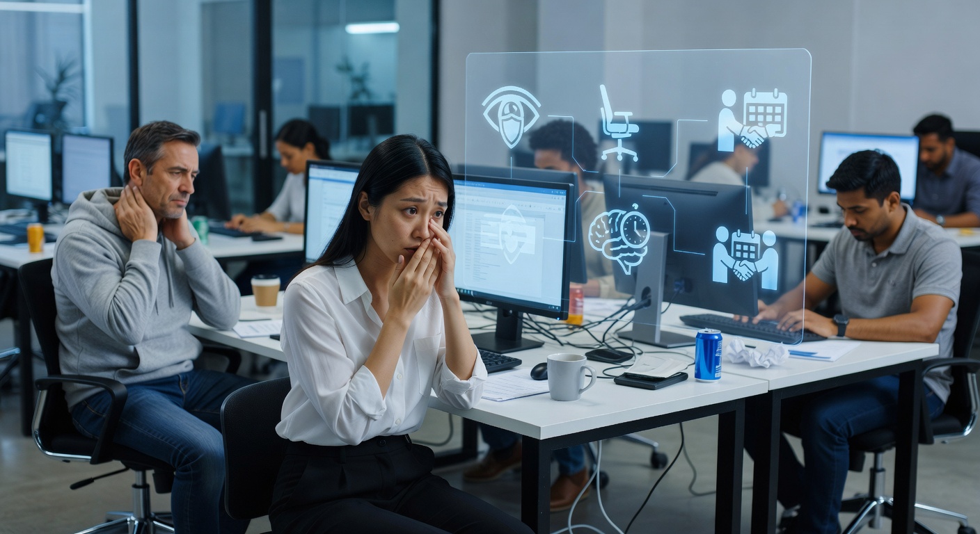 Study Warns Of Ai Health Risks, Offers Safety Tips 1 Worker Experiencing Ai Health Risks From Prolonged Screen Use