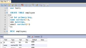 SQL table creator