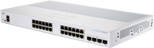 Cisco Business CBS250-24T-4G Smart Switch with multiple Ethernet ports and sleek design.