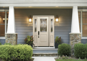 A modern fiberglass entry doors