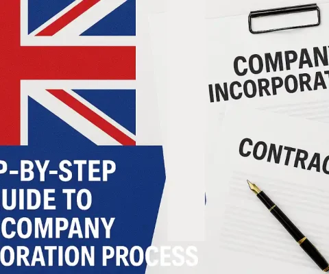Step-By-Step Guide To Uk Company Incorporation Process With British Flag And Legal Documents