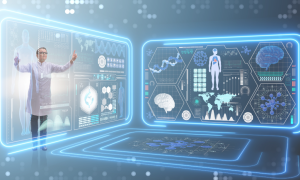 A healthcare professional conducting a virtual consultation through a telemedicine platform, illustrating the future of telemedicine in healthcare.