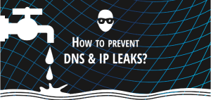 Illustration showing how to prevent DNS & IP leaks with an icon of a person wearing sunglasses symbolizing privacy.