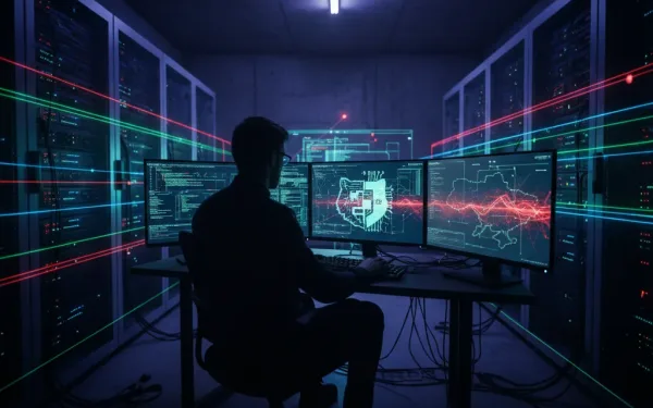 Illustration Of A Computer Network Being Infiltrated By The 'Stockstay' Backdoor