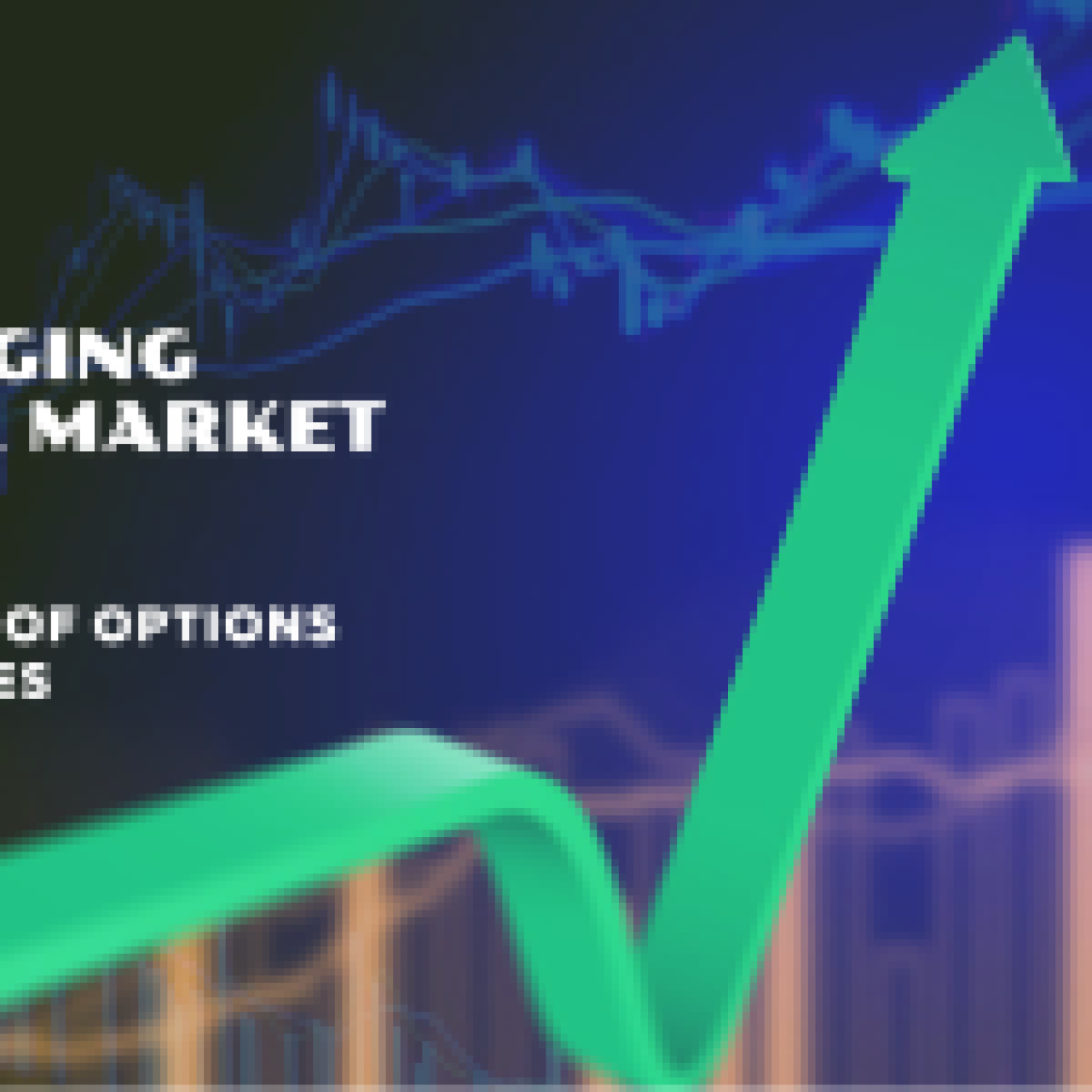 A stock market chart with various options strategies highlighted, showing risk management techniques.