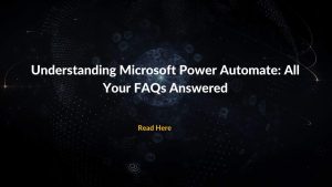 Digital representation of a globe with interconnected lines and dots, highlighting ‘Understanding Microsoft Power Automate: All Your FAQs Answered