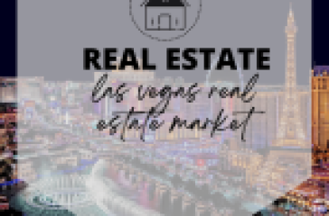 A vibrant night view of Las Vegas with overlaid text highlighting the ‘Las Vegas real estate market’.