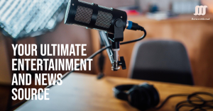 A professional microphone setup in a studio with the text "Your Ultimate Entertainment and News Source" and the NetworkUstad logo. #channel 3000
