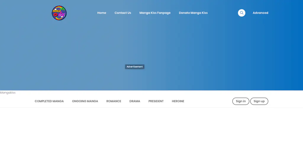 This is the landing page of the Mangakisa website.