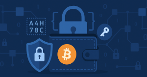 Modern illustration of unified secure cryptocurrency wallet with blockchain nodes, encryption shields, and quantum-resistant protection for 2026 digital payments.
