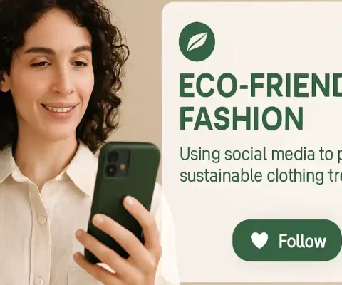 Eco-Friendly Fashion Model Using Social Media To Promote Sustainable Clothing Trends.