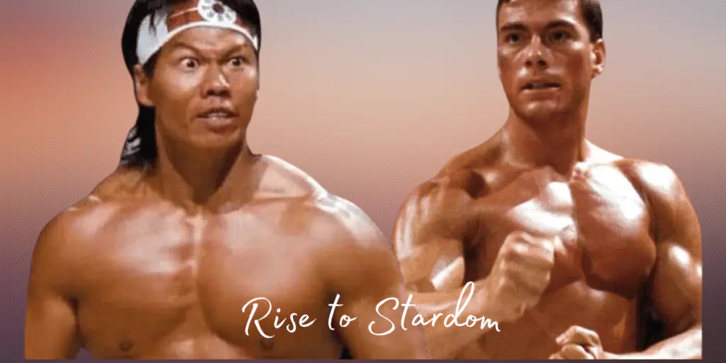 Close-up image of Bolo Yeung, a martial arts icon, showcasing determination and strength in his intense gaze.