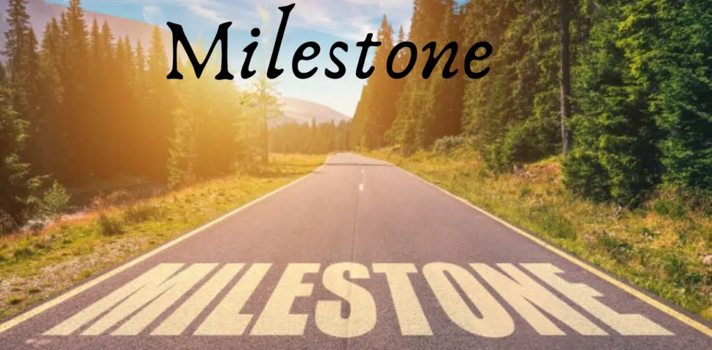 A visual representation of milestones featuring a path of stepping stones marked with symbols of achievement and progress Vibrant colors and dynamic elements convey a sense of excitement and success