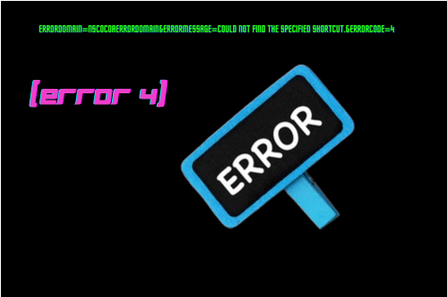 NSCocoaErrorDomain: Error 4: Shortcut Not Found