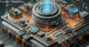 Illustration of a computer screen showing the Blogspot.com login page, highlighting various features for users to explore.