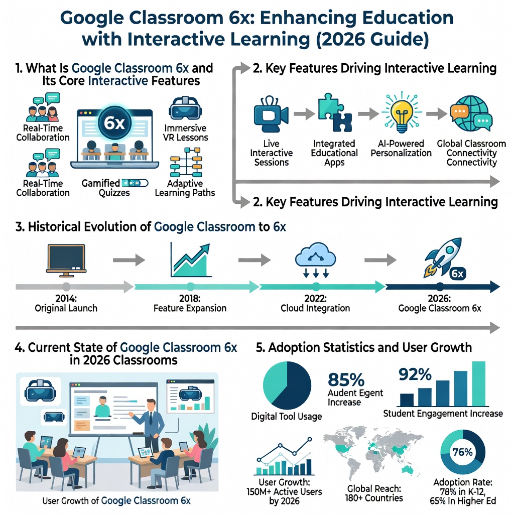 Google Classroom 6X: Enhancing Education With Interactive Learning (2026 Guide) 2 Google Classroom 6X Infographic