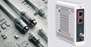 A comparison image showing the differences between DOCSIS 3.0 and 3.1 cable modem standards.