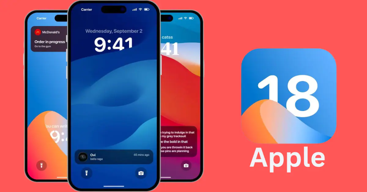 A sleek smartphone displaying the home screen of Apple iOS 18, showcasing its vibrant icons and user-friendly interface.