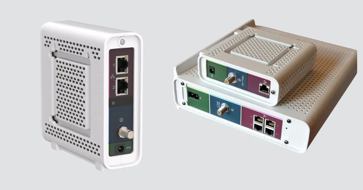 A comparison image showing the differences between DOCSIS 3.0 and 3.1 cable modem standards.