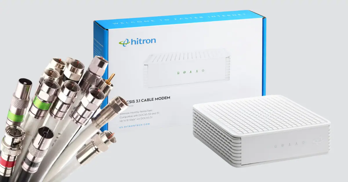 A comparison image showing the differences between DOCSIS 3.0 and 3.1 cable modem standards.