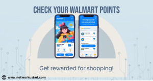 Two smartphones displaying the Walmart app, showcasing features for checking points and cashback history, with the text "Check Your Walmart Points" and "Get rewarded for shopping!"