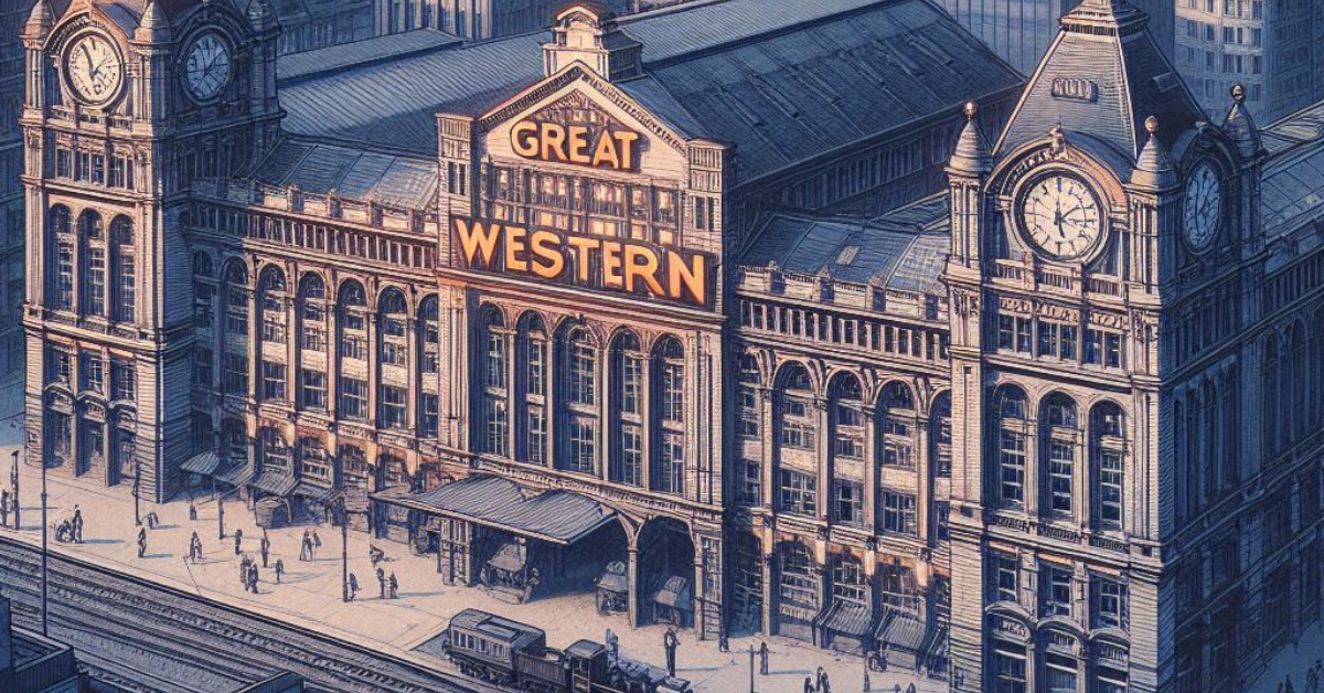 Historic Great Western building with clock towers and arched windows, showcasing architectural grandeur. #Great Western Buildings