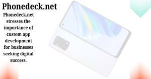 Smartphone with Phonedeck.net logo displayed on the screen.