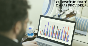 Modern business person analyzing data visualizations on a laptop, representing the efficiency and insights offered by DMaaS.