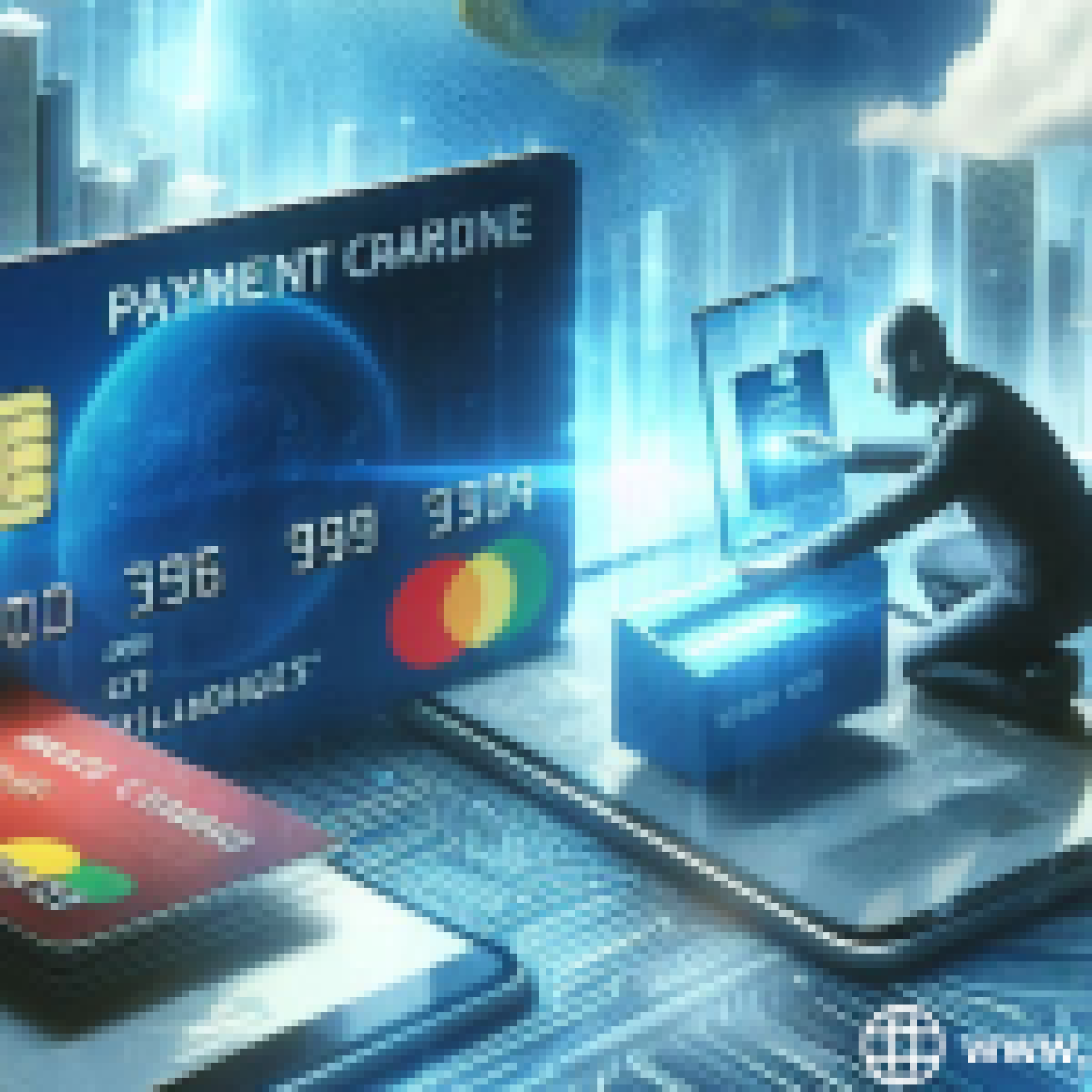 An illustration depicting the PCI DSS logo surrounded by security symbols.