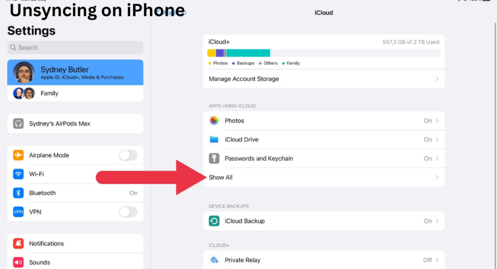 Unsyncing google photos on iPhone