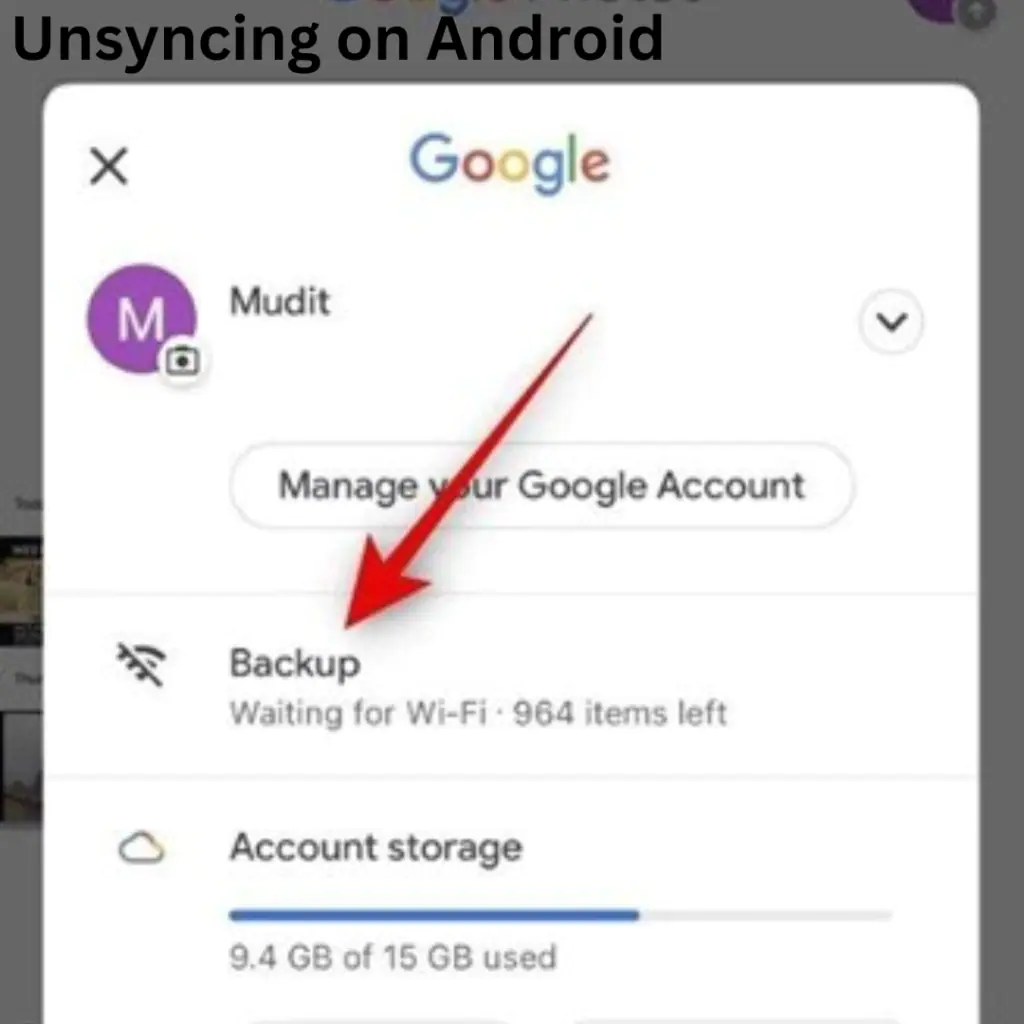 Unsyncing google photos on Android