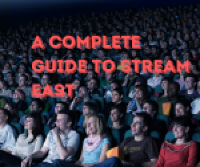 Illustration of a person streaming sports and movies on a laptop with a football and popcorn