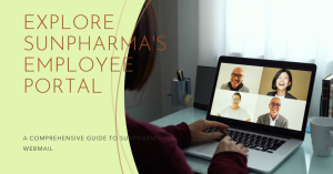 A user engaging with Sunpharma’s Employee Portal on a laptop during a video conference call, showcasing the webmail interface.