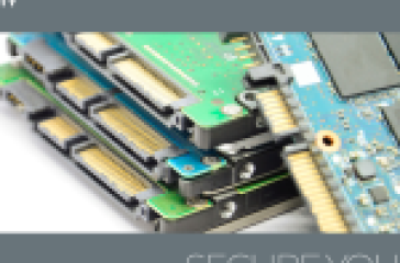 Close-up of data storage with multiple slots and metallic components, suggesting a focus on technology and data security.