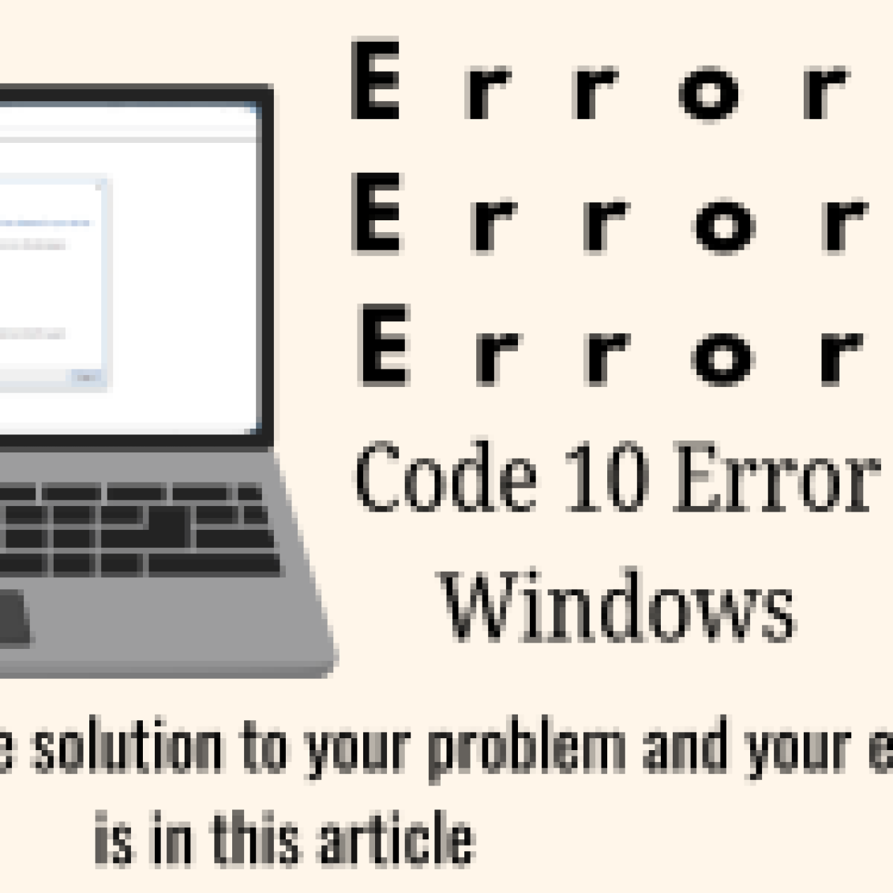 Error message on a Windows screen, indicating a device cannot start due to a driver issue.