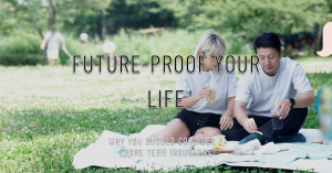 Two individuals enjoying a peaceful outdoor setting while seated on a blanket, symbolizing the tranquility provided by securing 2 Crore Term Insurance.