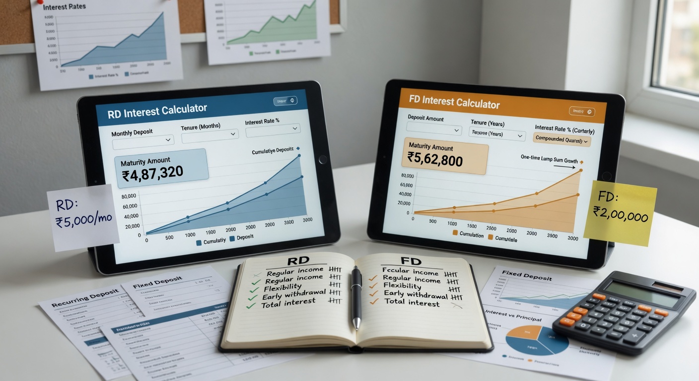 Rd Interest Calculator Vs Fd Calculator: Which Works Better In Different Saving Scenarios 1 Rd Interest Calculator - Rd Interest Calculator Vs Fd Calculator: Which Works Better In Different Saving Scenarios