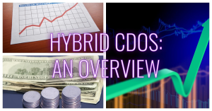 A collage of financial images with the text "Hybrid CDOs: An Overview" in the center.