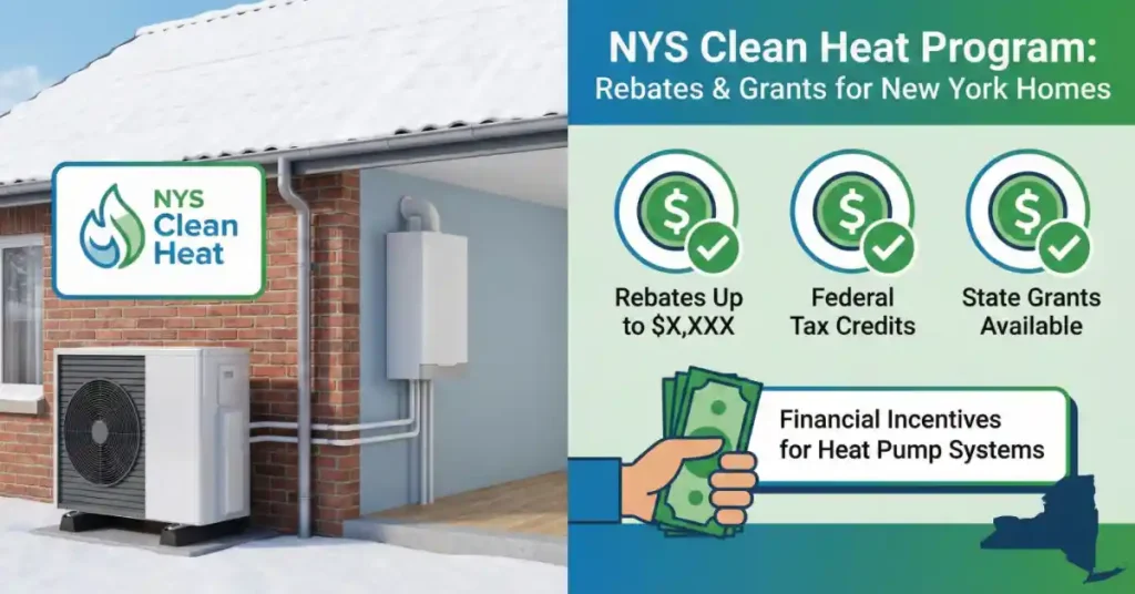 NYS Clean Heat Program heat pump system with rebates and grants for New York homes