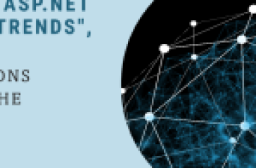 A graphic with the text "Explore ASP.NET Hosting Trends," "Innovations Shaping the Future," and a network visualization on a light blue background.