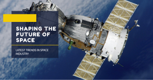 A spacecraft with solar panels orbiting Earth, representing advancements in the Space Industry and space intelligence.