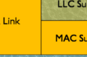 Diagram illustrating the LLC and MAC sublayers in the Data Link layer for a quiz.