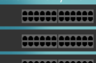 Ethernet switch with glowing ports and 'Memory Buffering' text overlay, symbolising data traffic management.