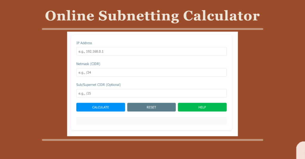 Online IP Subnetting Calculator
