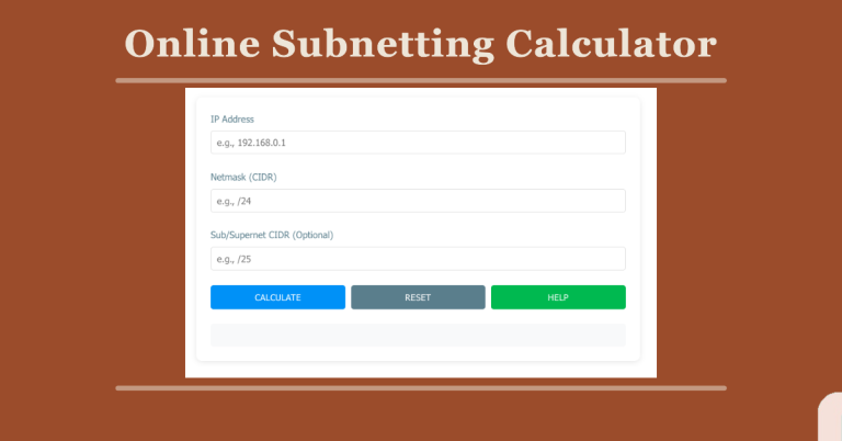 Online IP Subnetting Calculator