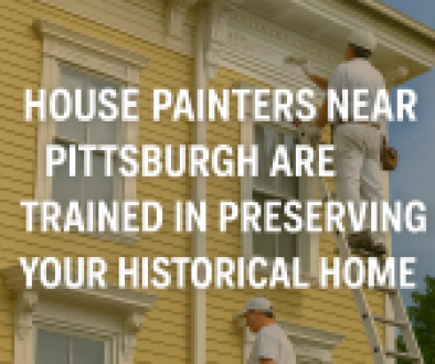 Professional house painters restoring and preserving a historic home near Pittsburgh