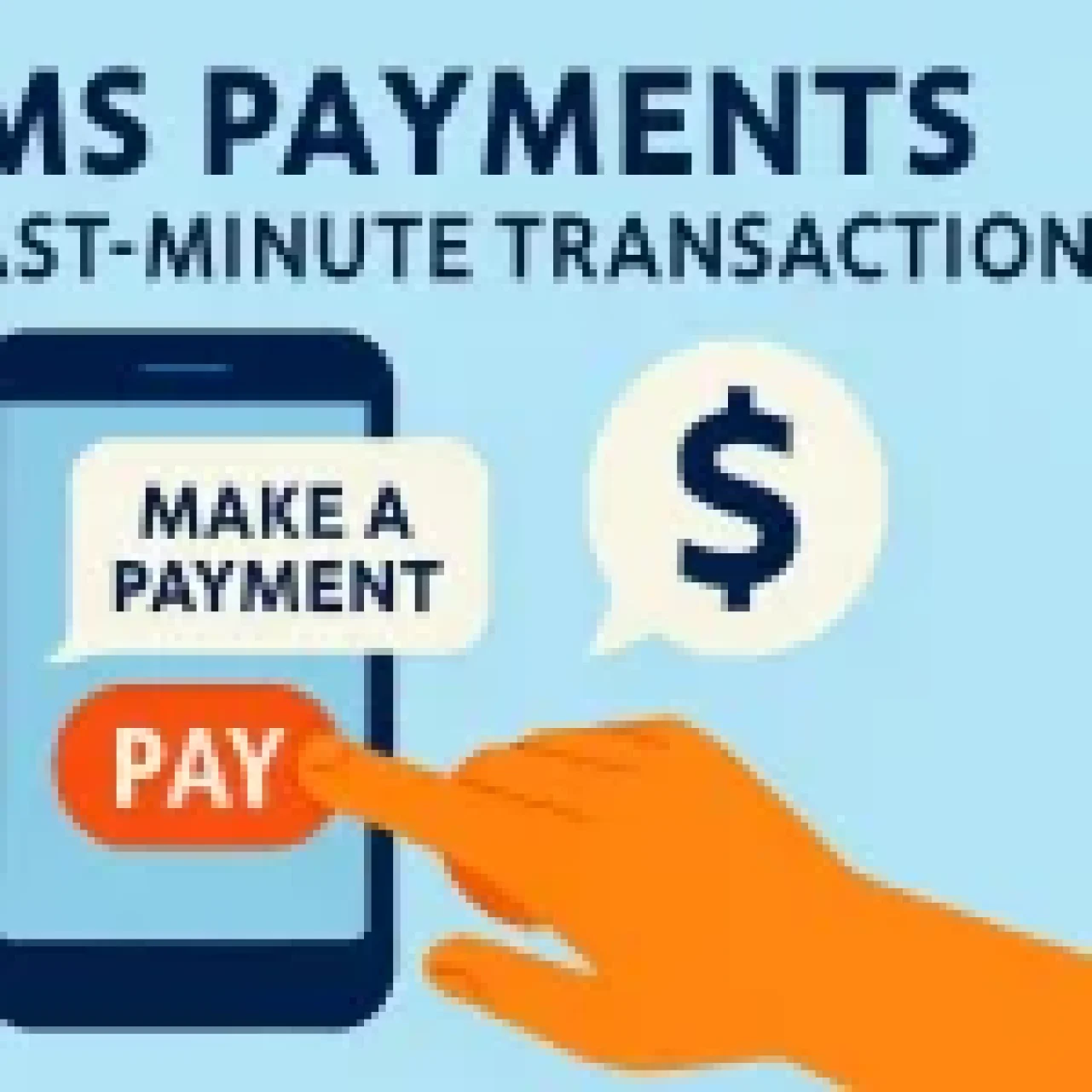 A smartphone displaying a payment link via SMS, representing the speed and ease of mobile transactions