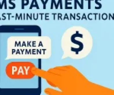 A smartphone displaying a payment link via SMS, representing the speed and ease of mobile transactions