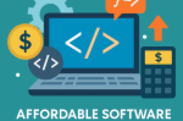 Affordable software development solutions illustration showing innovation and cost-effectiveness in a modern digital environment.
